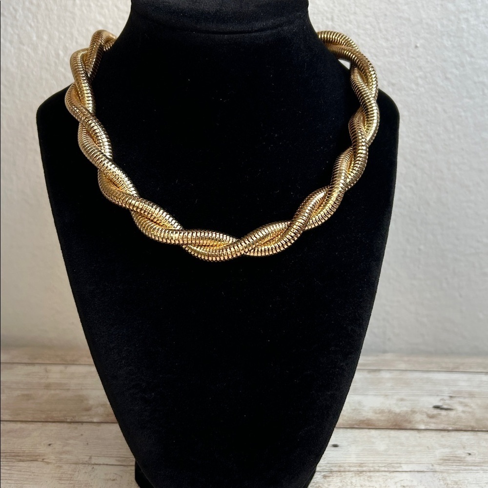 Chunky Gold Twisted Necklace